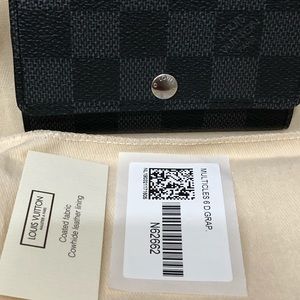 Auth. LVUITTON 6 key holder Damier Graphite Canvas